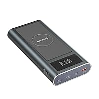 PD 240W Power Bank-25000mAh Portable Charger With High-Speed Charging -Smart Digital Display 4 Ports USB C/USB A/Wireless Battery Pack For Samsung,Mac Air/pro,HP,DELL,Lenovo,Switch,iPad,iPhone.