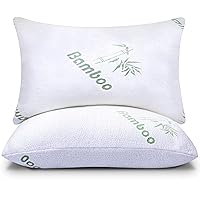 Memory Foam Pillows Queen Size Set of 2 - Cooling Bed Pillows for Sleeping - Back, Stomach, Side Sleeper Soft, Comfy Cool Shredded - 2 Pack, Rayon Derived from Bamboo
