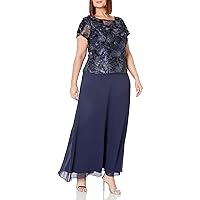 Alex Evenings Women's Plus-Size Mock Dress with Sequin-Lace Bodice