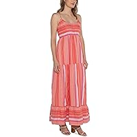 Liverpool Women's Racer Back Tiered Maxi Dress with Smocking