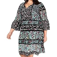 Style & Co. Womens Plus Floral V-Neck Casual Dress