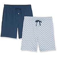 Amazon Essentials Men's Cotton Pajama Shorts, Pack of 2