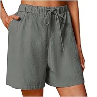 Shorts for Women 2024 High Waist Summer Shorts Soft Casual Shorts Loose Beach Shorts Solid Bermuda Shorts Resort Wear