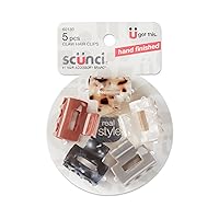 Scunci by Conair Hair Claw Clips -hair accessories for women - small claw clips - 1.25 inch - Assorted Neutral Colors - 5 Count
