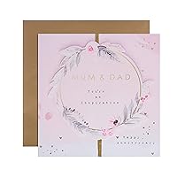 Hallamark Anniversary Card for Mum and Dad - Contemporary Floral Text Design (25554792)