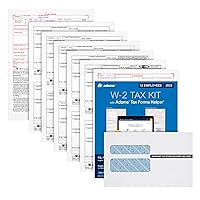 Adams W2 Tax Forms 2023, Kit for 12 Employees, 6 Part Laser W2 Forms, 3 W3, Self Seal Envelopes & Access to New Adams Tax Forms Helper (TXA126W-23)
