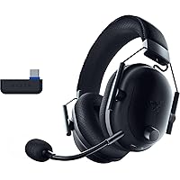 Razer BlackShark V2 Pro Wireless Playstation Gaming Headset: 50mm Drivers - Wideband Mic - Comfortable Noise Isolating Earcups - for PS5, Console, PC, Mac - Bluetooth, USB-C - 70 Hr Battery - Black