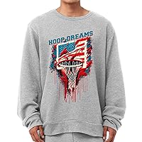 Basketball Hoop Sponge Fleece Sweatshirt - USA Flag Classic Sweatshirt - Cool Trendy Sweatshirt