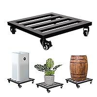 Plant Caddy with Wheels Heavy Duty Capacity 385 Lbs, Metal Cast Iron Plant Dolly, Plant Stand with Wheels Repositioning Heavy Pots 12Inch, Hauling Heavy Household Items - Black