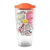 Tervis Disney 100 Anniversary Happy Faces Made in USA Double Walled Insulated Tumbler Travel Cup Keeps Drinks Cold & Hot, 24oz, Classic