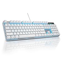 MageGee Mechanical Gaming Keyboard, Wired USB Adjustable Backlight Keyboard, New Mechanical Storm 100% Anti-ghosting Keyboard with Red Switches for Windows PC/MAC Games (White)