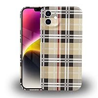 Case Compatible with iPhone 12 Case,Plaid Pattern 3D Phone Case for Women Men, 3D Design TPU Slim Shockproof Art Protective Cover for 12 6.1 Inch