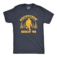 Mens Squatchin Since 88 T Shirt Funny Cool Retro Sasquatch Bigfoot Novelty Tee for Guys