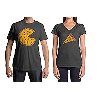 Pizza Pie & Slice Men's & Women's Matching Couples T-Shirt Set