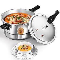 WantJoin 10Qt Aluminum Pressure Cooker w/Release Valve & Multiple Protective Devices,Pressure Canner Compatible with Gas & Induction Cooker,Canner Rack Included