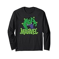 Marvel Logo Hulk Four-Leaf Clovers Green St Patrick’s Day Long Sleeve T-Shirt