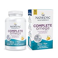 Nordic Naturals Complete Omega, Lemon Flavor - 180 Soft Gels - 565 mg Omega-3 - EPA & DHA with Added GLA - Healthy Skin & Joints, Cognition, Positive Mood - Non-GMO - 90 Servings