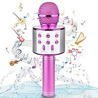 Bluetooth Karaoke Wireless Microphone for Kids, Hottest Birthday Presents Toys for 9 10 11 12 Years Old Boys Girl (Hot Pink)