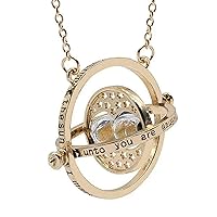 Time Necklace, Time Converter Pendant Necklace with Spinning Hourglass Women and Girls Decoration Pendant, Alloy, rotatable outer ring and design with hourglass