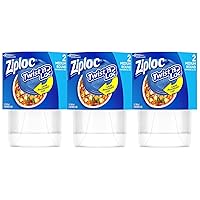 Ziploc Twist 'n Loc, Storage Containers for Food, Travel and Organization, Dishwasher Safe, Medium Round, 2 Count, Pack of 3 (6 Total Containers) (686675)