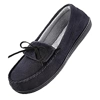Women's Moccasin Slippers, Indoor/Outdoor House Shoes with Cozy Memory Foam