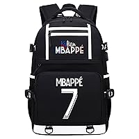Mbappe Backpack Classic Bookbag Wear-Resistant Graphic Laptop Knapsack with USB Charging Port