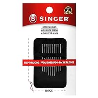 SINGER 00280 Self-Threading (Calyxeye) Hand Sewing Needles, Assorted Sizes, 10-Count,