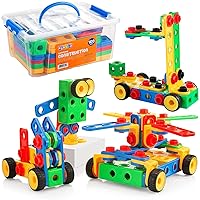 Play22 100Pc Building Blocks for Toddlers Stem Toys - Building Take Apart Toys for Boys and Girls Ages 3 4 5 6 7 8 9 10 - Educational Toys Set with Nice Storage Box