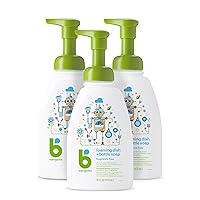 Babyganics Foaming Dish & Bottle Soap, Pump Bottle, Fragrance Free, Plant-Derived Cleaning Power, Removes Dried Milk, 16 Fl Oz, (Pack of 3), Packaging May Vary