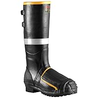 TINGLEY unisex adult Retro Rubber Steel Toe Boot, Black, 10 US