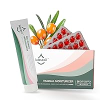 Daily Vaginal Wellness Set: Moisturizing Cream & Feminine Dryness Ease Pills with Omega 6, 7, & 9, Vitamins A & E for Itching and Burning Relief, Estrogen Free - 1.76 Fl Oz & 60 Pills