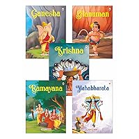 Inez My First Mythology Tale (Illustrated) (Set Of 5 Books) - Mahabharata, Krishna, Hanuman, Ganesha, Ramayana - Story Book For Kids - English Short Stories With Colourful Pictures - Read Aloud To Infants, Toddlers Inez My First Mythology Tale (Illustrated) (Set Of 5 Books) - Mahabharata, Krishna, Hanuman, Ganesha, Ramayana - Story Book For Kids - English Short Stories With Colourful Pictures - Read Aloud To Infants, Toddlers Paperback