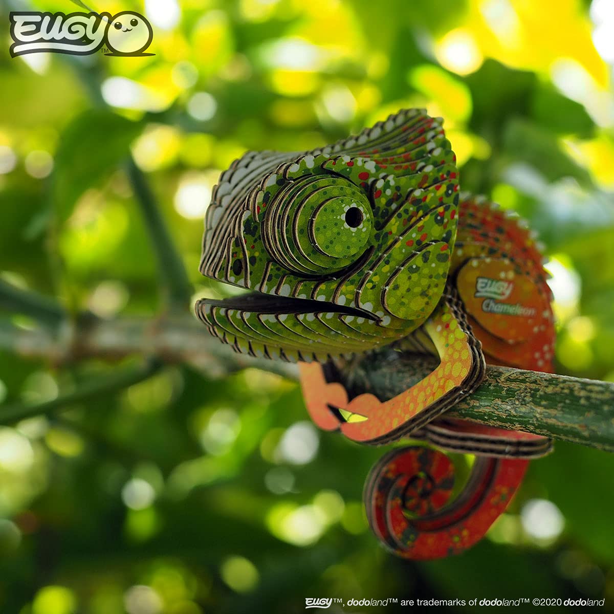Eugy Chameleon 3D Puzzle, 31 Piece Eco-Friendly Educational Learning Puzzles for Kids 6+