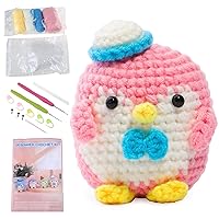 atcdfuw Crochet Materials,Animal Crochet Kits for Beginners DIY Crochet Starter with Yarn, Crochet Hook, Needle, Knitting Marker, Instruction
