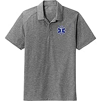 EMS Star of Life Logo Chest Print Tri Blend Polo Shirt