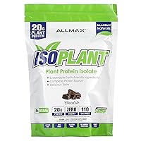 ALLMAX ISOPLANT, Chocolate - 300 g - 20 Grams of Plant Protein Isolate Per Scoop - Low Fat & Zero Added Sugar - Lactose Free & Gluten Free - High in Iron - Approx. 10 Servings