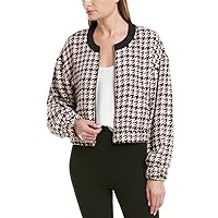 BCBGeneration Women's Contrast Tipping Woven Bomber Jacket