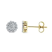 Kobelli 1/2ct.tw Diamond Cluster Round Earrings 10k Gold