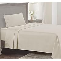 California Design Den Luxury 3 Piece Twin Sheet Set - 100% Cotton, 600 Thread Count Deep Pocket Fitted and Flat Sheets, Soft Hotel Quality Bedding and Pillowcases with Sateen Weave - Ivory