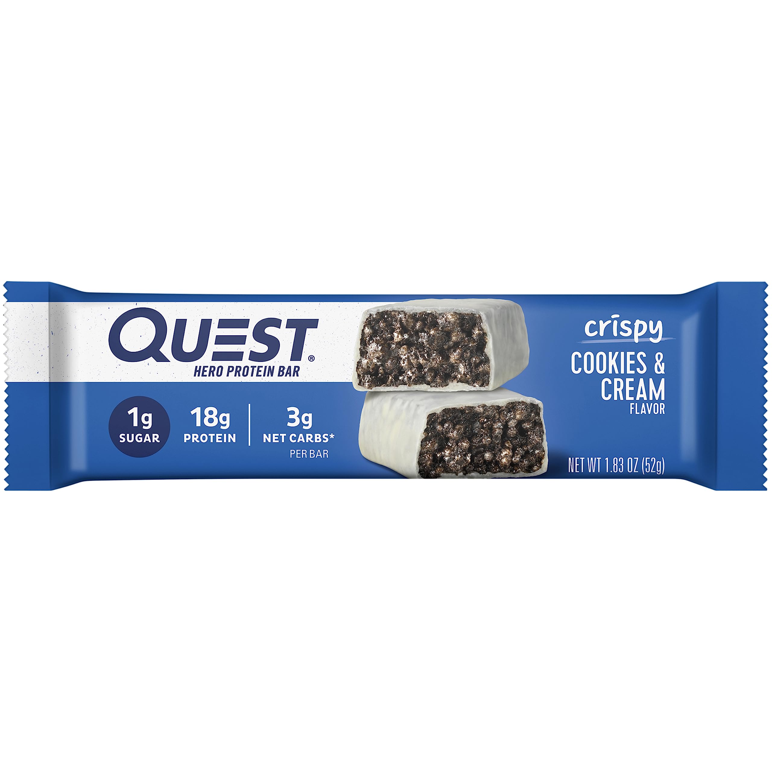 Quest Nutrition Cookies & Cream Hero Bar, 1.83 Oz, 12 Ct