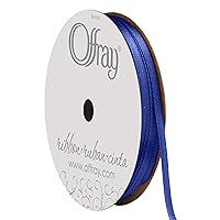 Offray Double Face Satin Craft Ribbon, 1/8-Inch x 24-Feet, Royal Blue