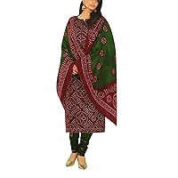 ladyline 100% Cotton Bandhani Printed Salwar Kameez Suit with Cotton Dupatta