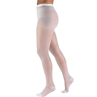 Truform Sheer Compression Pantyhose, 15-20 mmHg, Women's Shaping Tights, 20 Denier, White, Petite