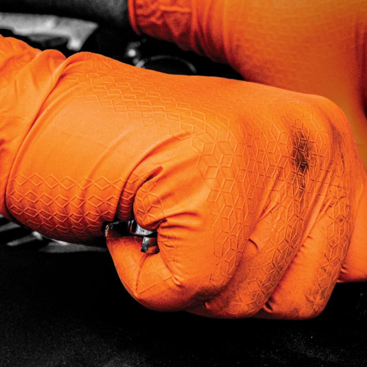 SAS Astro-Grip Powder-Free Disposable Nitrile Gloves with Textured Grip, 7mil, 100 Gloves/Box