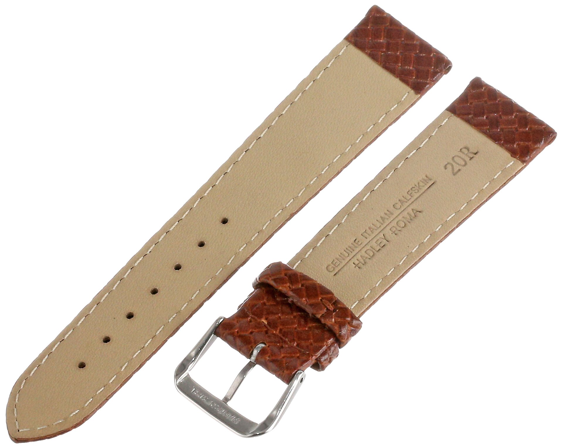 Hadley-Roma Men's MSM843RA-180 18-mm Black Genuine Leather Watch Strap
