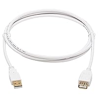 Tripp Lite, Safe-IT, USB-A Extension Cable USB 2.0, Male-to-Female Cable, PVC VW-1 Jacket, White, 6 Feet / 1.83 Meters, Limited Life Manufacturer's Warranty (U024AB-006-WH)