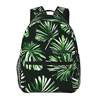 Green Leaves of Palm Tree Tropical Plant print Lightweight Bookbag Casual Laptop Backpack for Men Women College backpack