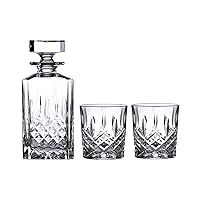 Marquis By Waterford Markham Square Decanter & Double Old Fashion Pair Decanter Set, 2 Count (Pack of 1), Clear, 30 fluid ounces