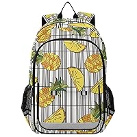 ALAZA Tropical Coconut Palm Trees Fruits Pineapples Yellow Pineapples Casual Backpack Travel Daypack Bookbag