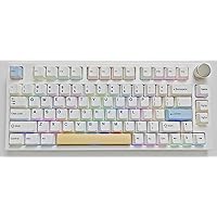 NJ80-AP Wireless Mechanical Keyboard with Knob Bluetooth 5.0/2.4G/Wired Connection 75% Hot Swappable Custom RGB Programmable Gaming Keyboard with PBT Keycap for Win Mac